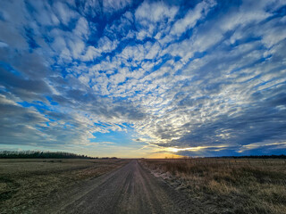 Cloud sky over open road