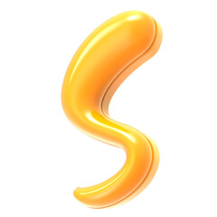S Font Yellow 3D Render