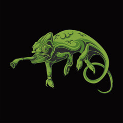 Chameleon Vector Design For Elements, editable colors