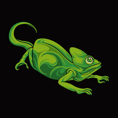Chameleon Vector Design For Elements, editable colors