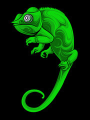 Chameleon Vector Design For Elements, editable colors