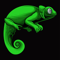 Chameleon Vector Design For Elements, editable colors