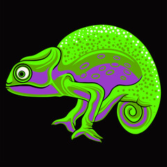 Chameleon Vector Design For Elements, editable colors