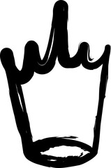 Crown brush stroke, king and queen