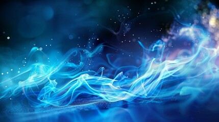 Obraz premium Abstract blue and white smoke on a dark background