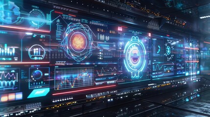 Fototapeta premium A futuristic rendering of a network management dashboard