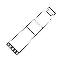 Vector hand drawn doodle sketch outline paint tube isolated on white background