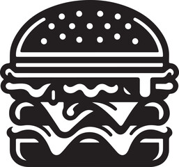 Burger silhouette vector style illustration with white background