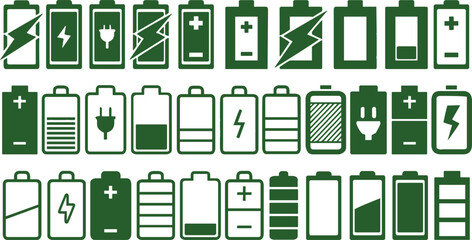 Set of Battery icons vector illustartion.