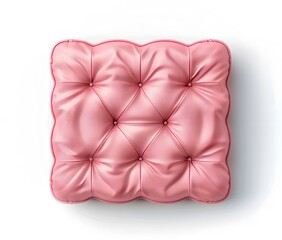 Obraz premium Soft Pink Cushion Chair on White Background