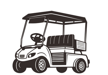 Golf car silhouette vector