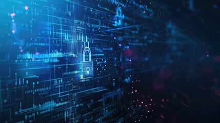 Obraz premium Cyber ​​Security Technology Abstract