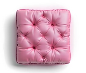 Obraz premium Soft Pink Cushion Chair on White Background