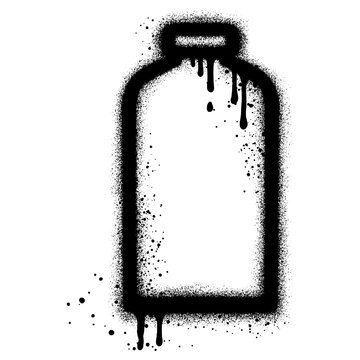 recommend clip art: bottle graffiti with black spray paint.vector illustration.