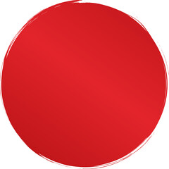 Red round brush painted, ink stamp, circle banner