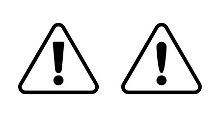 Exclamation danger sign vector isolated on white background. attention sign icon. Hazard warning attention sign. icon alert. Risk