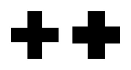 Plus Icon vector isolated on white background. Add plus icon. Addition sign. Medical Plus icon