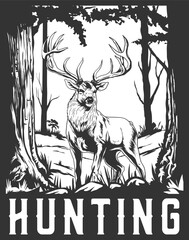 Deer outdoor hunting design template