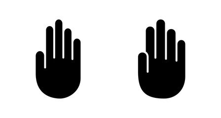 Hand icon vector isolated on white background. Hand gesture. hand stop