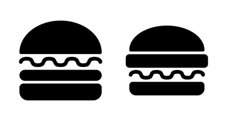Hamburger icon vector isolated on white background. Burger and hamburger icon. Fast food vector icon