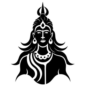 black shiva portrait, hindu god clip art preview
