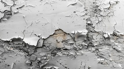 Antique Black and White Painted Blank Wall, Textured Color Background Design, Weathered Distressed Vintage Backdrop, Peeling Paint Closeup, Abstract Digital Grungy Texture