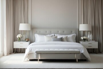 Luxurious Simplicity: An image of a king-sized bed dressed.
