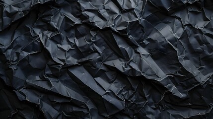 Obraz premium Wrinkled black old wrinkled paper. Dusty cardboard wrapping