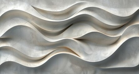White Marble Wave Sculpture in Modern Architecture