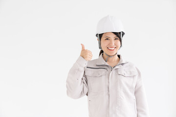 作業着姿の女性