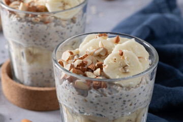Overnight oats in glasses