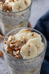 Overnight oats in glasses