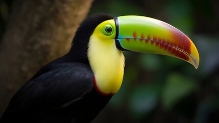 Fototapeta premium Closeup of a Keel-billed Toucan