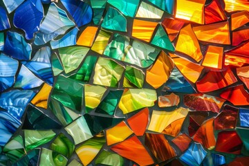 Multicolored glass mosaic