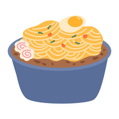 Japanese Noodle Soup Ramen illustration