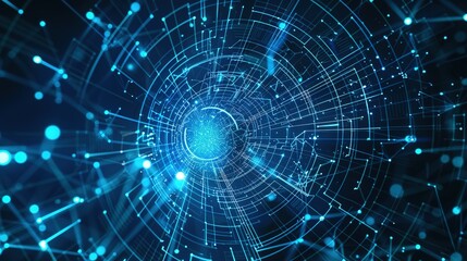 Obraz premium Abstract Blue Circular Network
