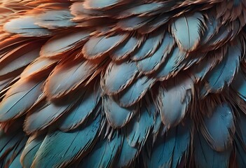 A stunning close-up photograph showcasing the intricate and colorful texture of bird feathers