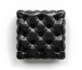 Obraz premium Black leather chair cushion on white background