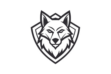 Bold Wolf Head Logo in Minimalist Style
