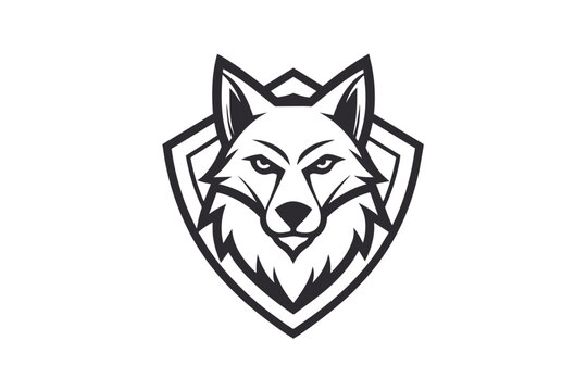 Bold Wolf Head Logo in Minimalist Style