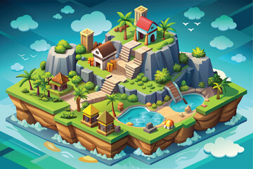 Playful Cartoon Illustration in Bright Colors