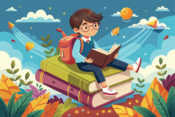 Playful Cartoon Illustration in Bright Colors