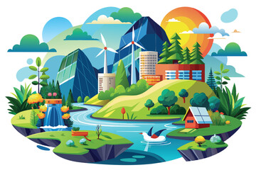 Playful Cartoon Illustration in Bright Colors