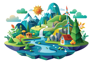 Playful Cartoon Illustration in Bright Colors