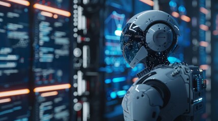 Fototapeta premium Artificial Intelligence digital concept illustrate of modern internet technology and innovative processes 3D rendering