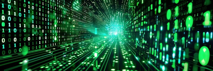 Obraz premium Digital Data Stream: A Futuristic Perspective