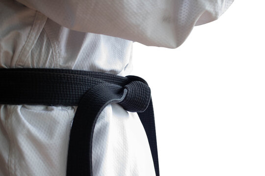 Isolated Taekwondo player black belt transparency, martial arts
