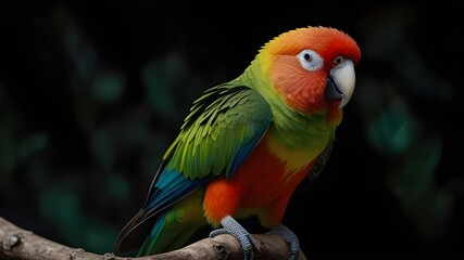 Obraz premium A portrait of a beautiful yellow-headed double amazon bird