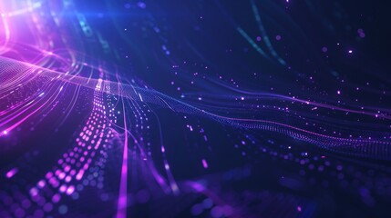 Obraz premium Abstract Purple and Blue Digital Wave