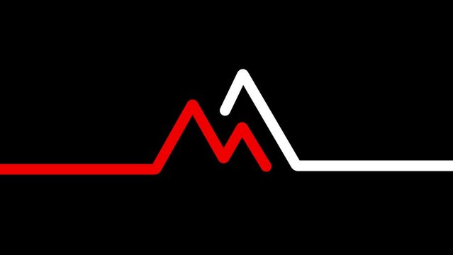 MA letter logo animation video on black background